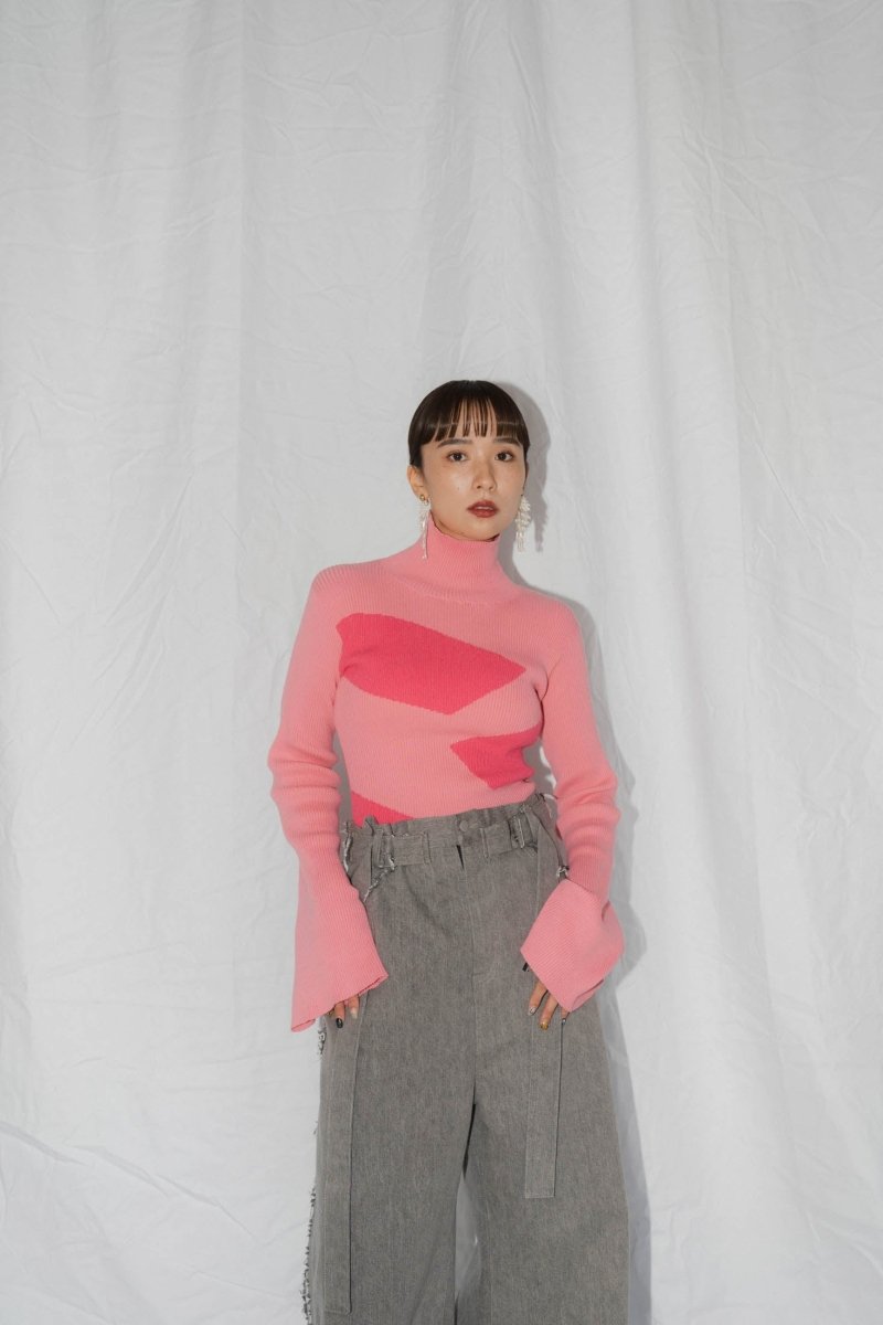 wide sleeve high neck knit/4color - KNUTH MARF