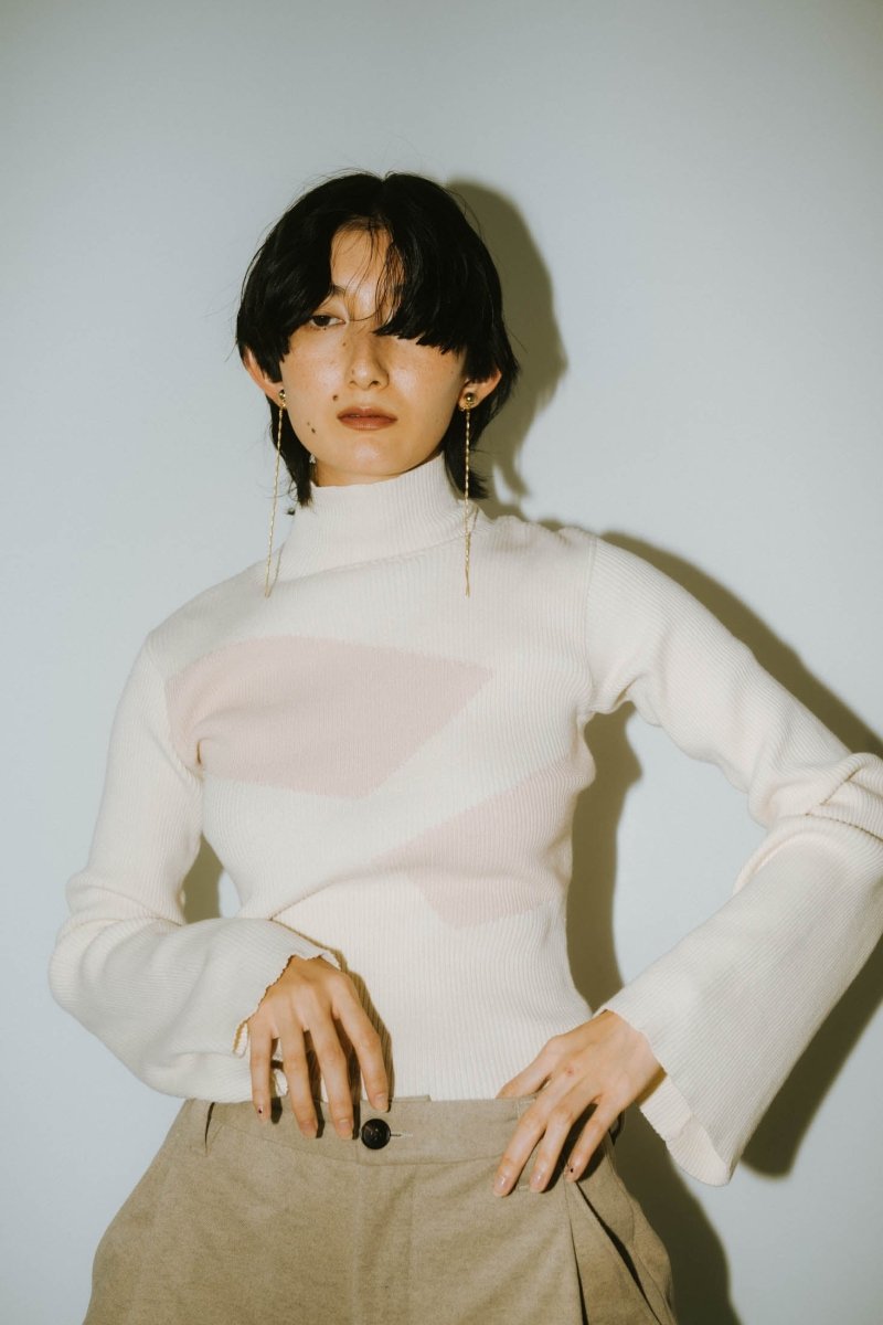 wide sleeve high neck knit/4color - KNUTH MARF