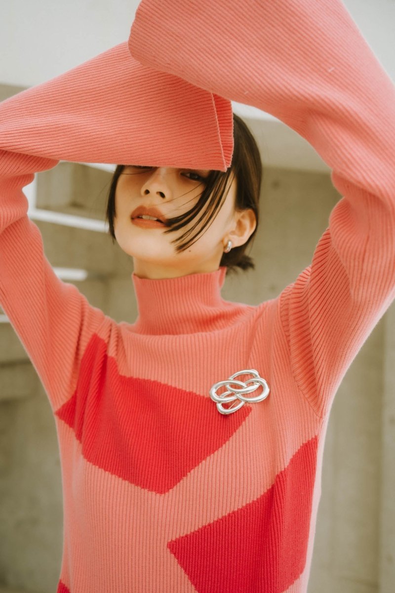 wide sleeve high neck knit/4color - KNUTH MARF