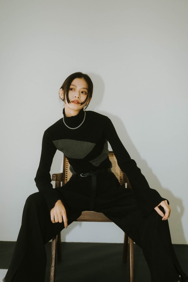 wide sleeve high neck knit/4color - KNUTH MARF