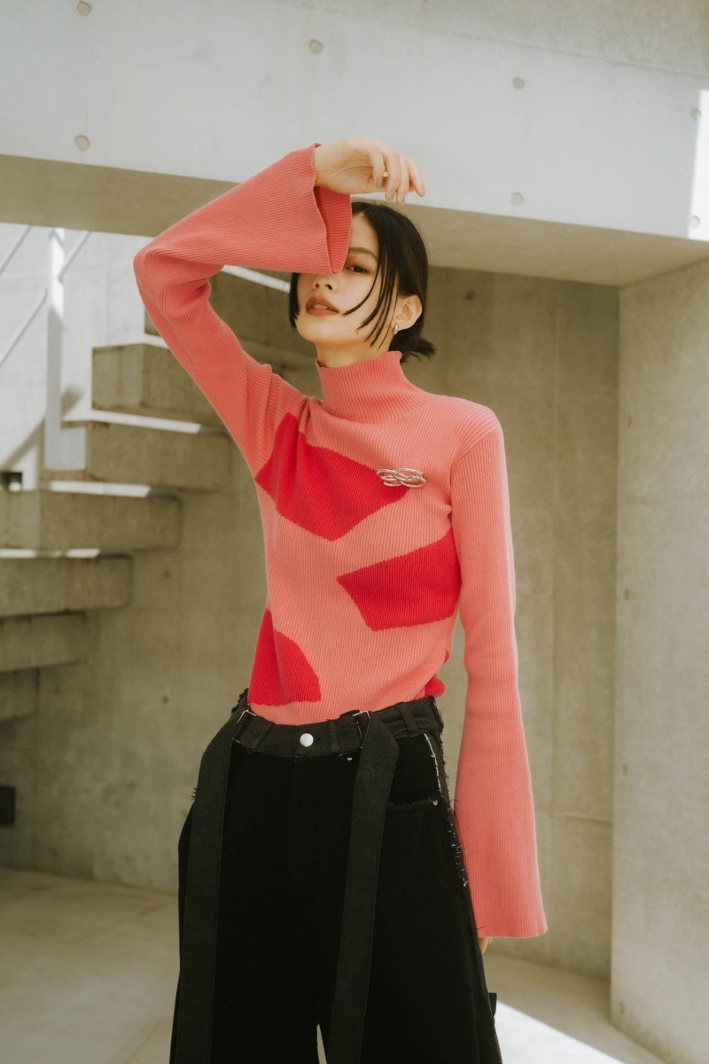 wide sleeve high neck knit/4color - KNUTH MARF