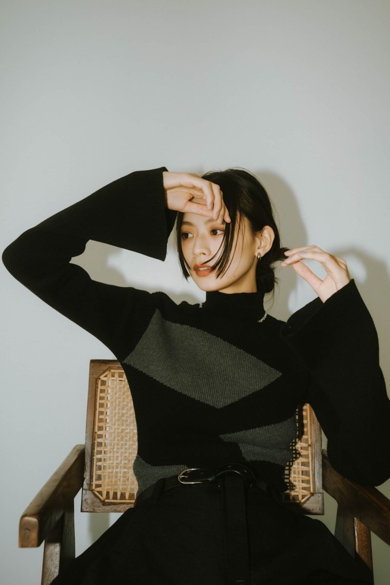 wide sleeve high neck knit/4color - KNUTH MARF
