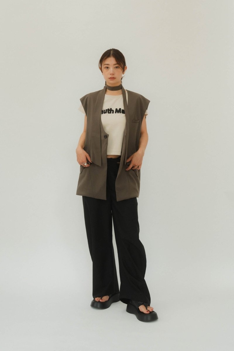 2way collarless gilet(unisex) - KNUTH MARF