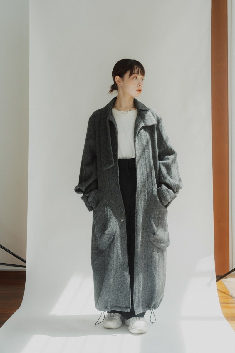 2way wool long coat(unisex)/gray - KNUTH MARF