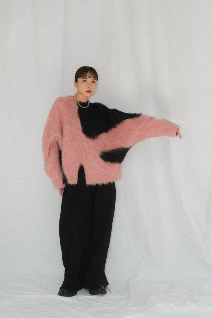 accent knit pullover(unisex)/pinkblack | KNUTH MARF