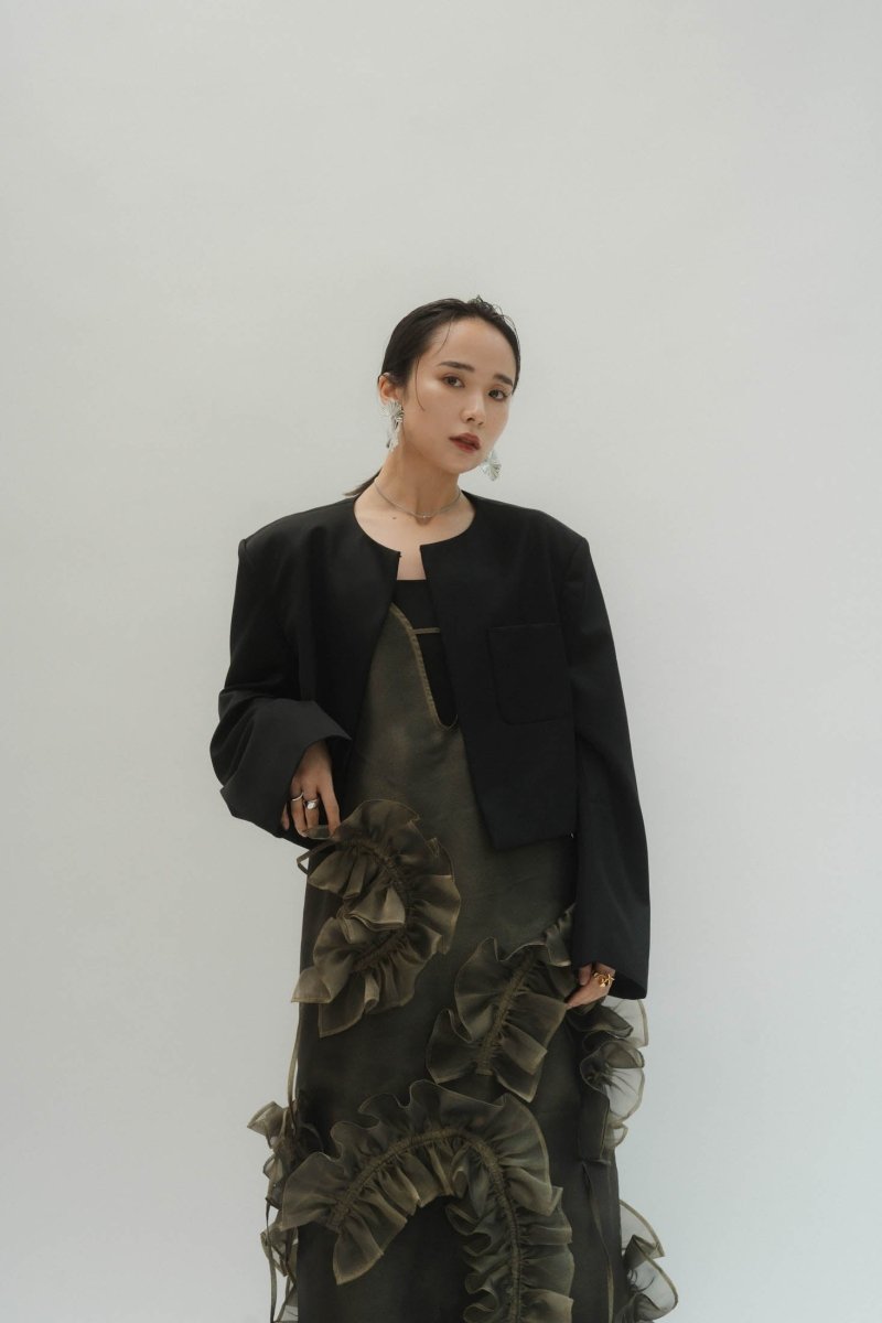 collarless jacket/black - KNUTH MARF