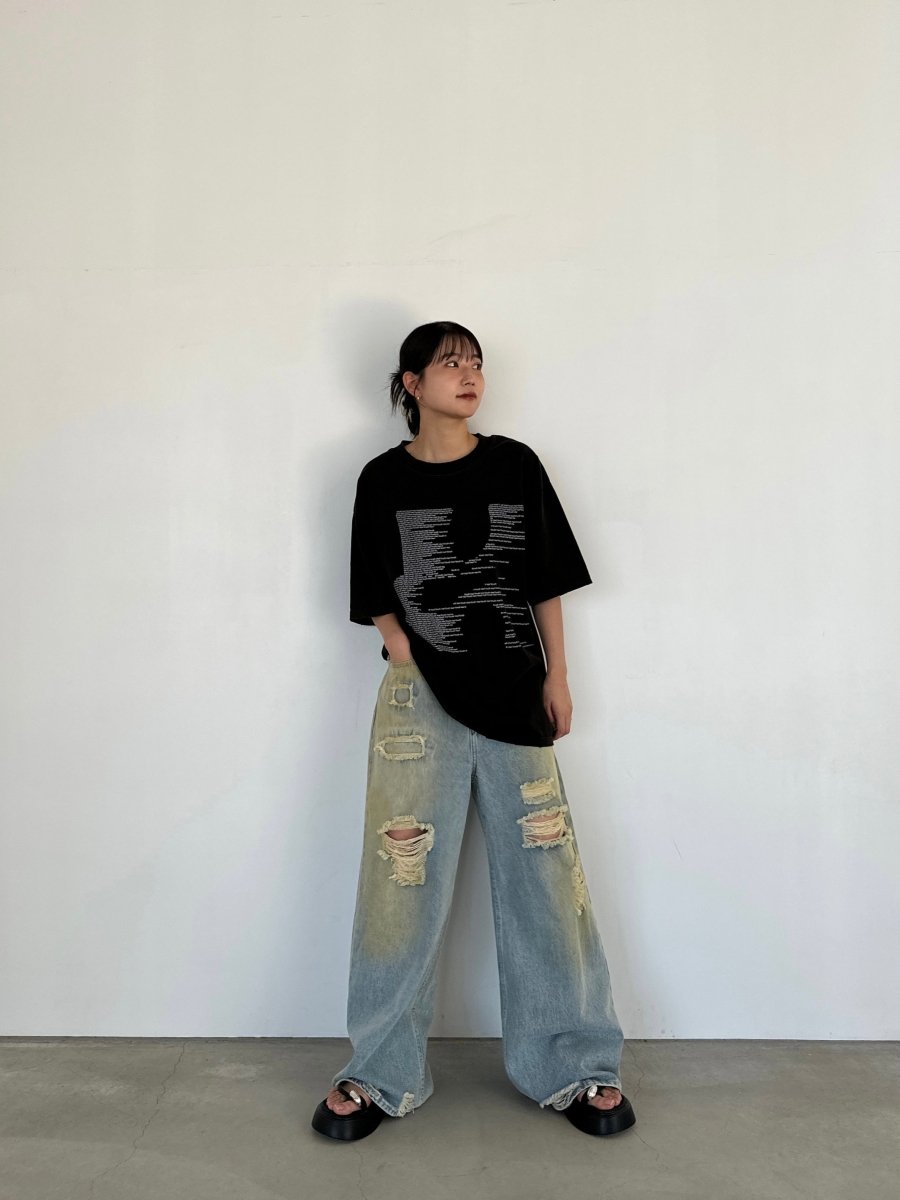 damage denim pants - KNUTH MARF