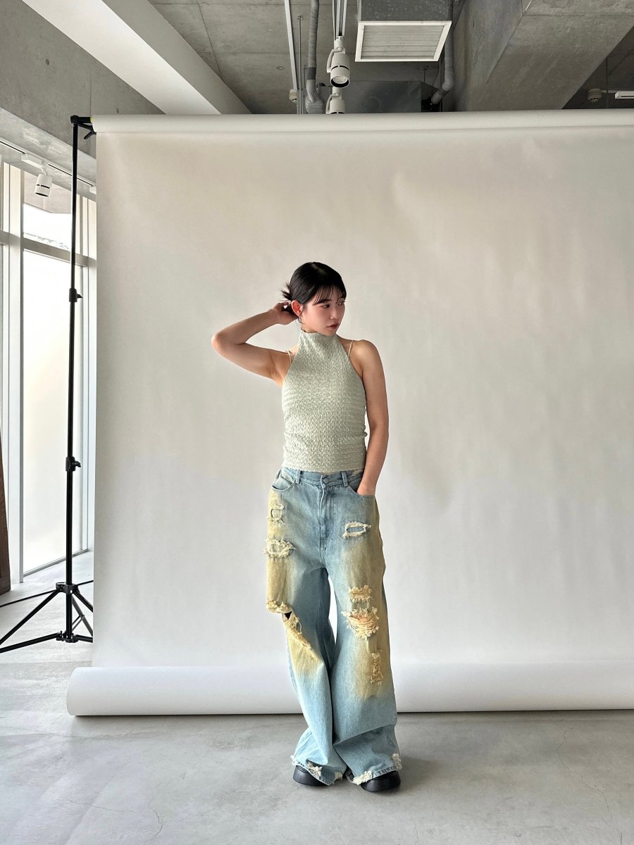 damage denim pants - KNUTH MARF