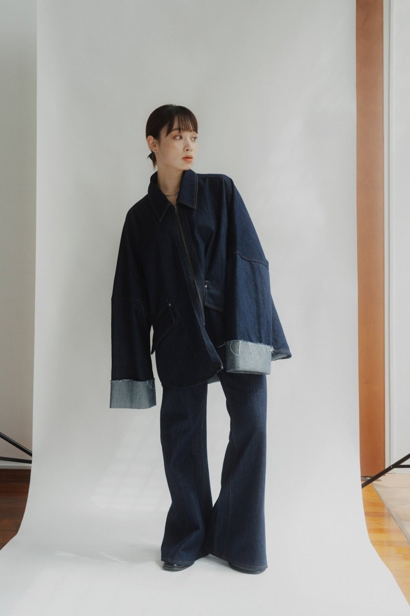 denim baggy pants/indigo - KNUTH MARF