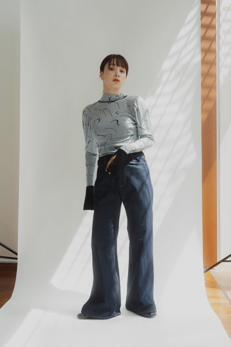 denim baggy pants/indigo - KNUTH MARF