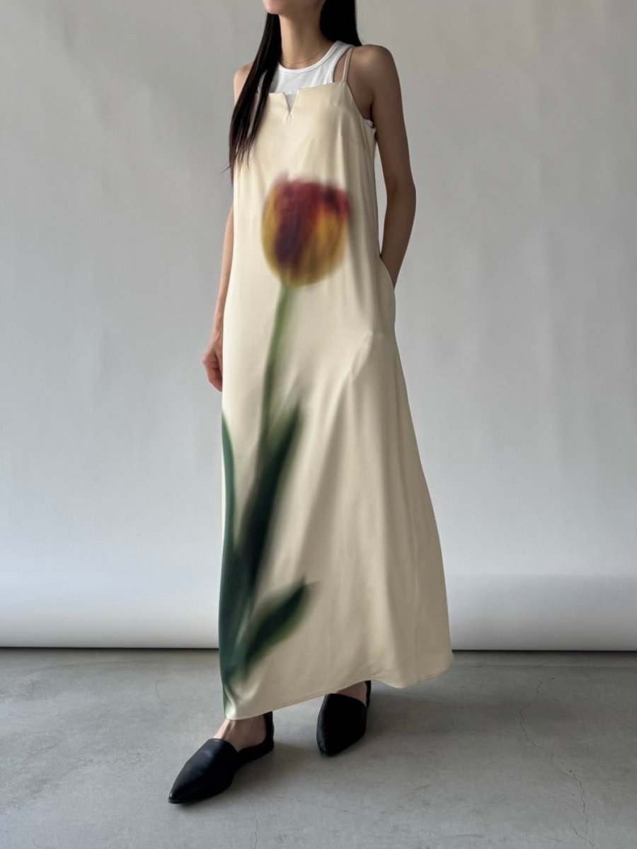 flower print satin dress - KNUTH MARF