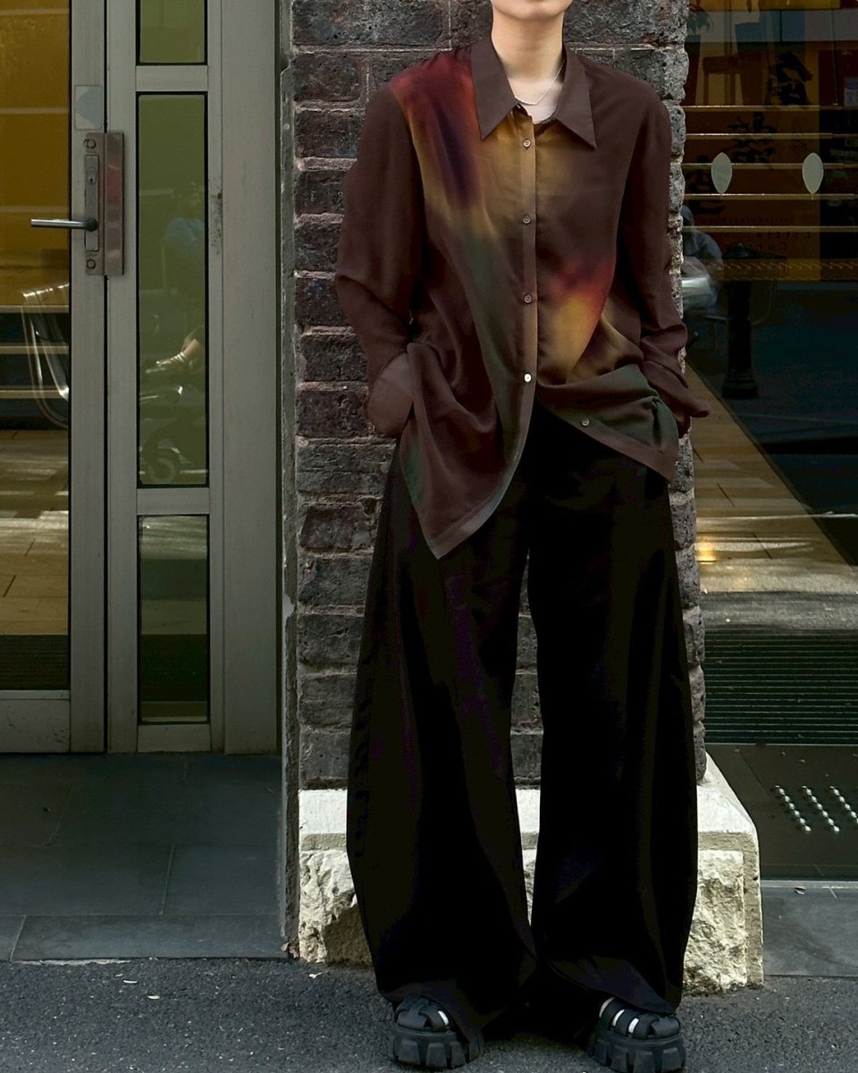 flower print sheer shirt(unisex) - KNUTH MARF