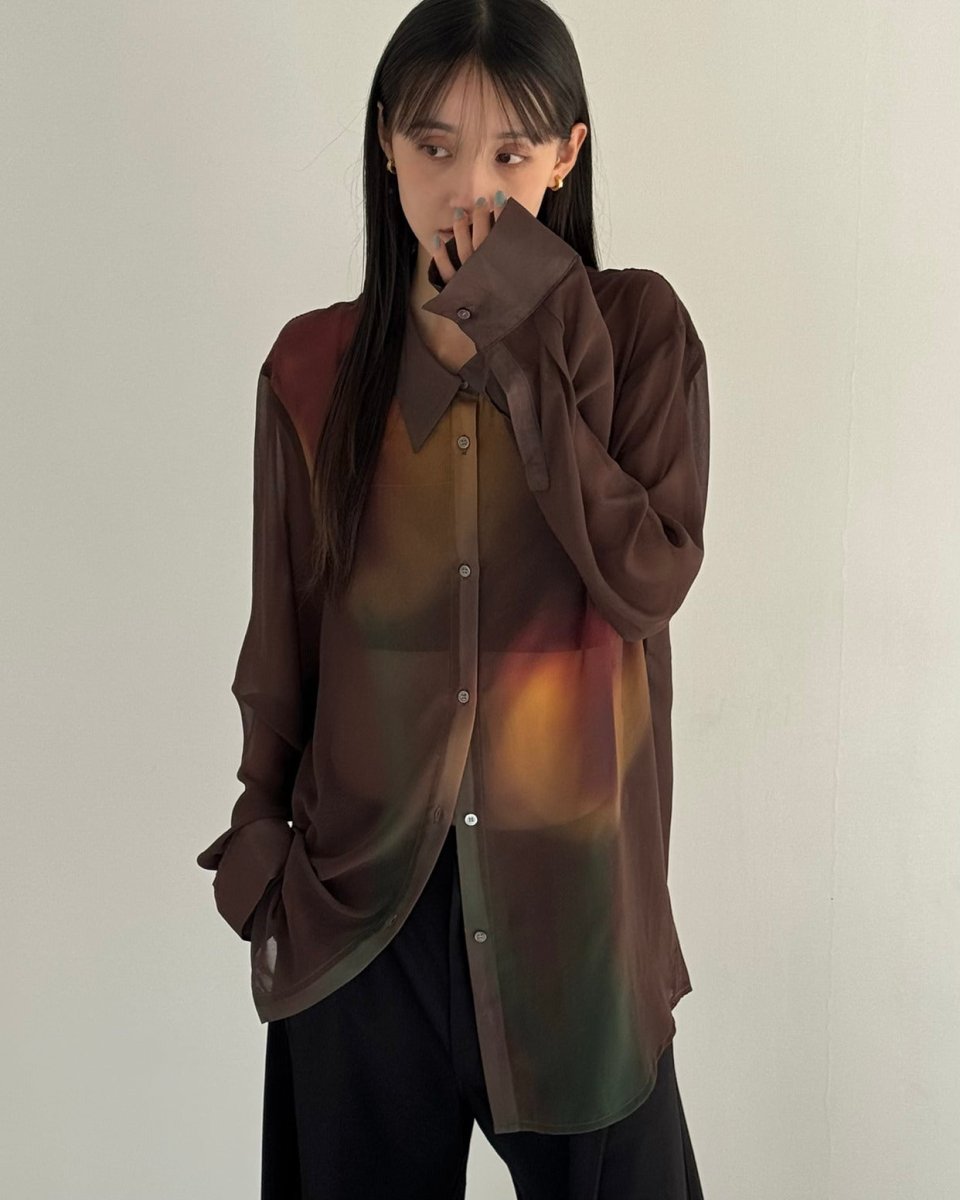 flower print sheer shirt(unisex) - KNUTH MARF