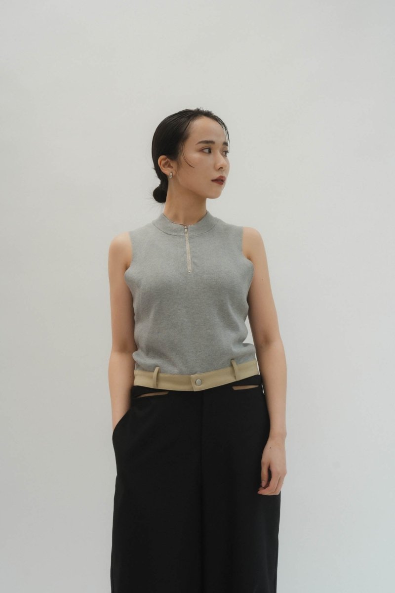 half zip knit tank top - KNUTH MARF