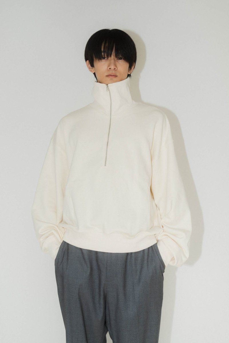 half zip sweat(unisex)/ivory - KNUTH MARF