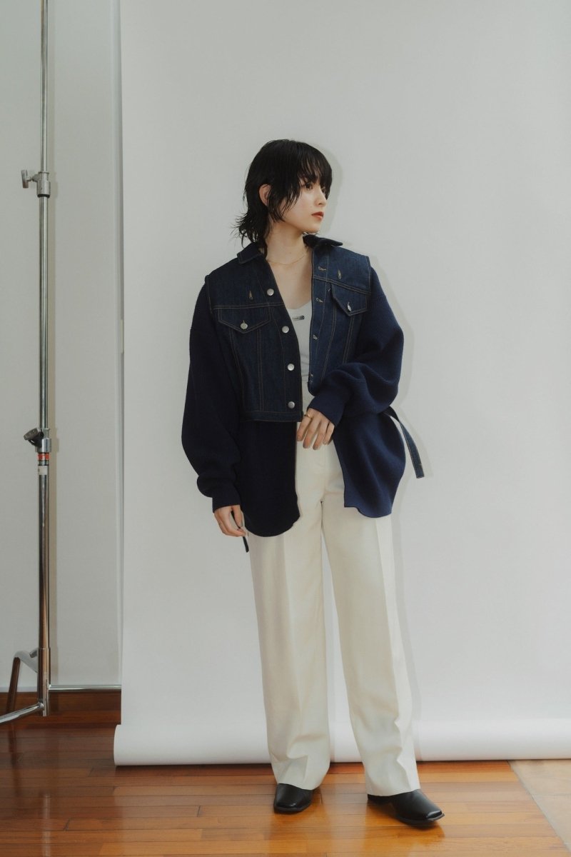 manyway denim jacket cardigan/indigonavy - KNUTH MARF