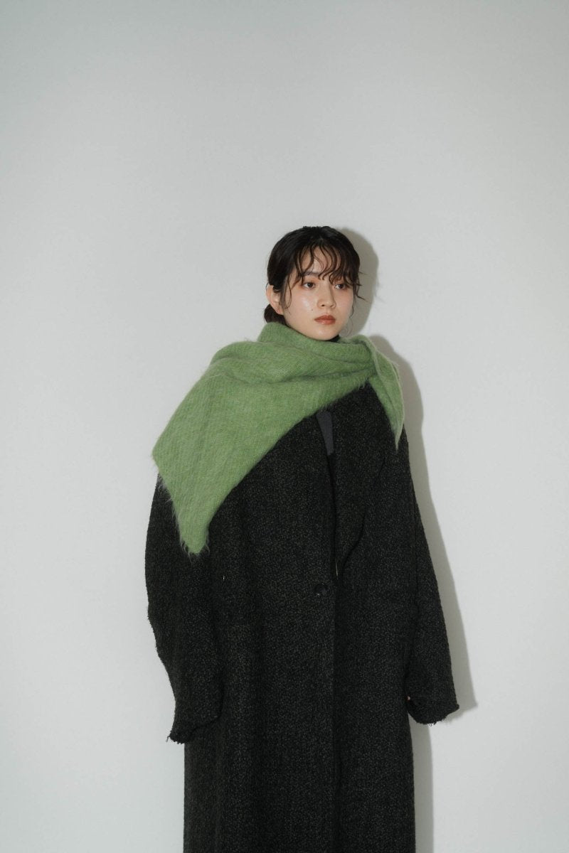 mohair triangle scarf/green - KNUTH MARF