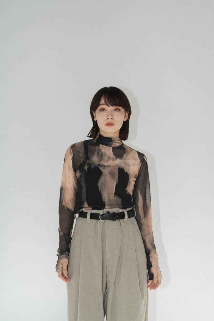 paint sheer high neck tops/blackorange | KNUTH MARF