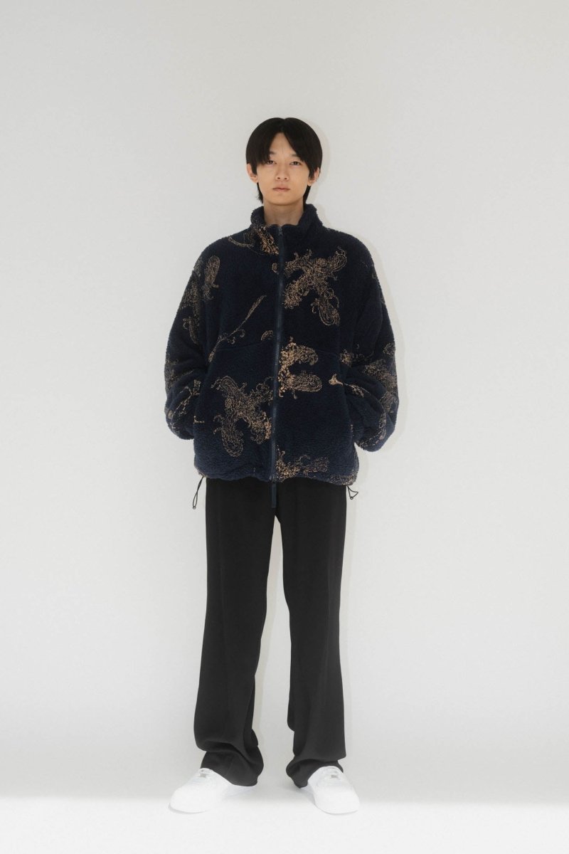 paisley pattern fleece(unisex)/navy - KNUTH MARF