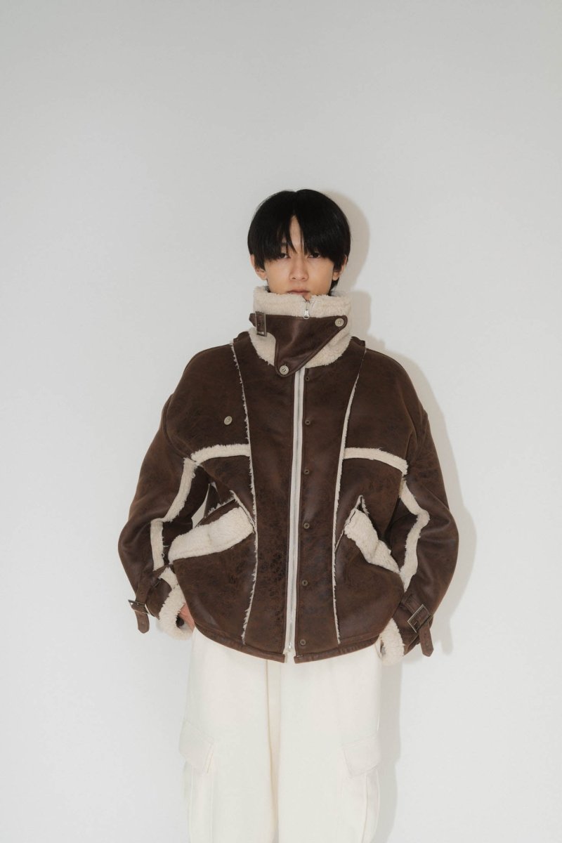 reversible mouton jacket(unisex)/beige - KNUTH MARF