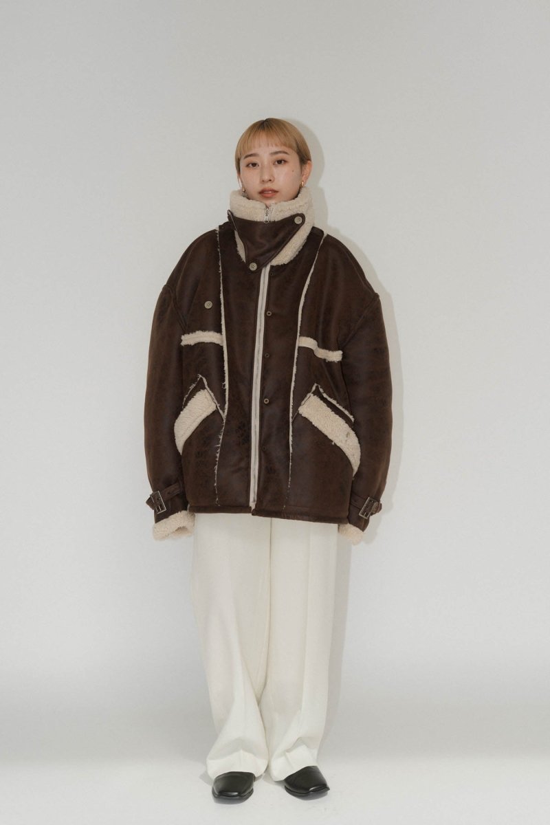 reversible mouton jacket(unisex）beige - KNUTH MARF