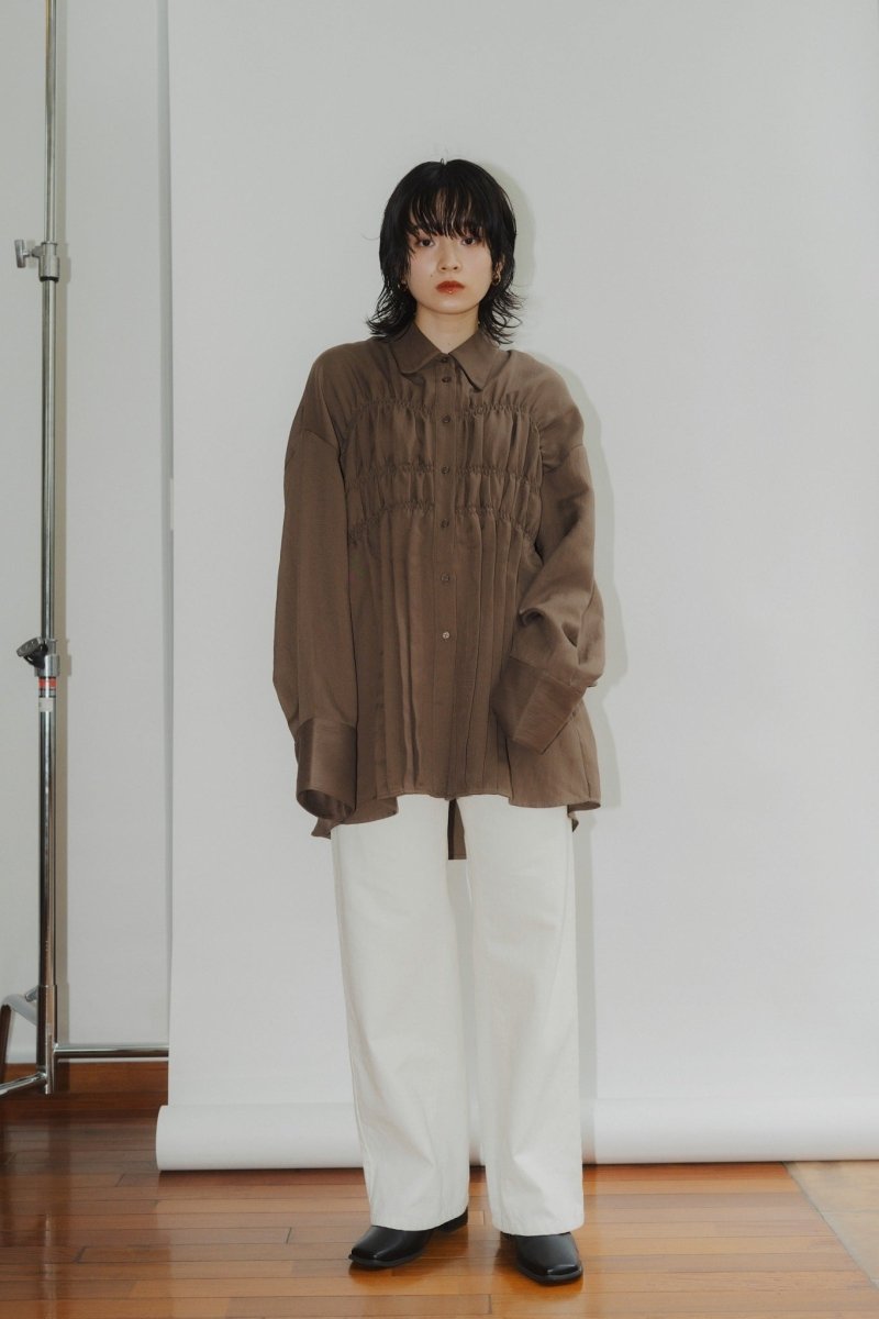 shirring shirt/brown - KNUTH MARF