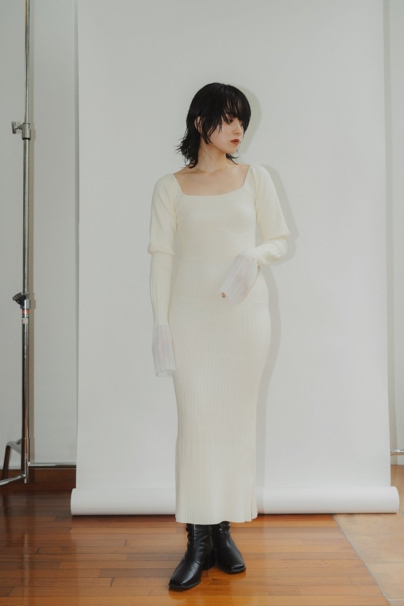 Marf Square square neck one piece/white | KNUTH MARF