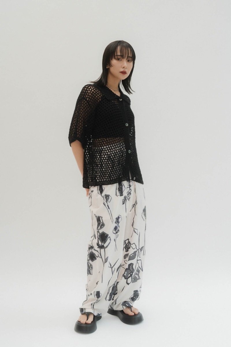 stripe flower pants(unisex) - KNUTH MARF