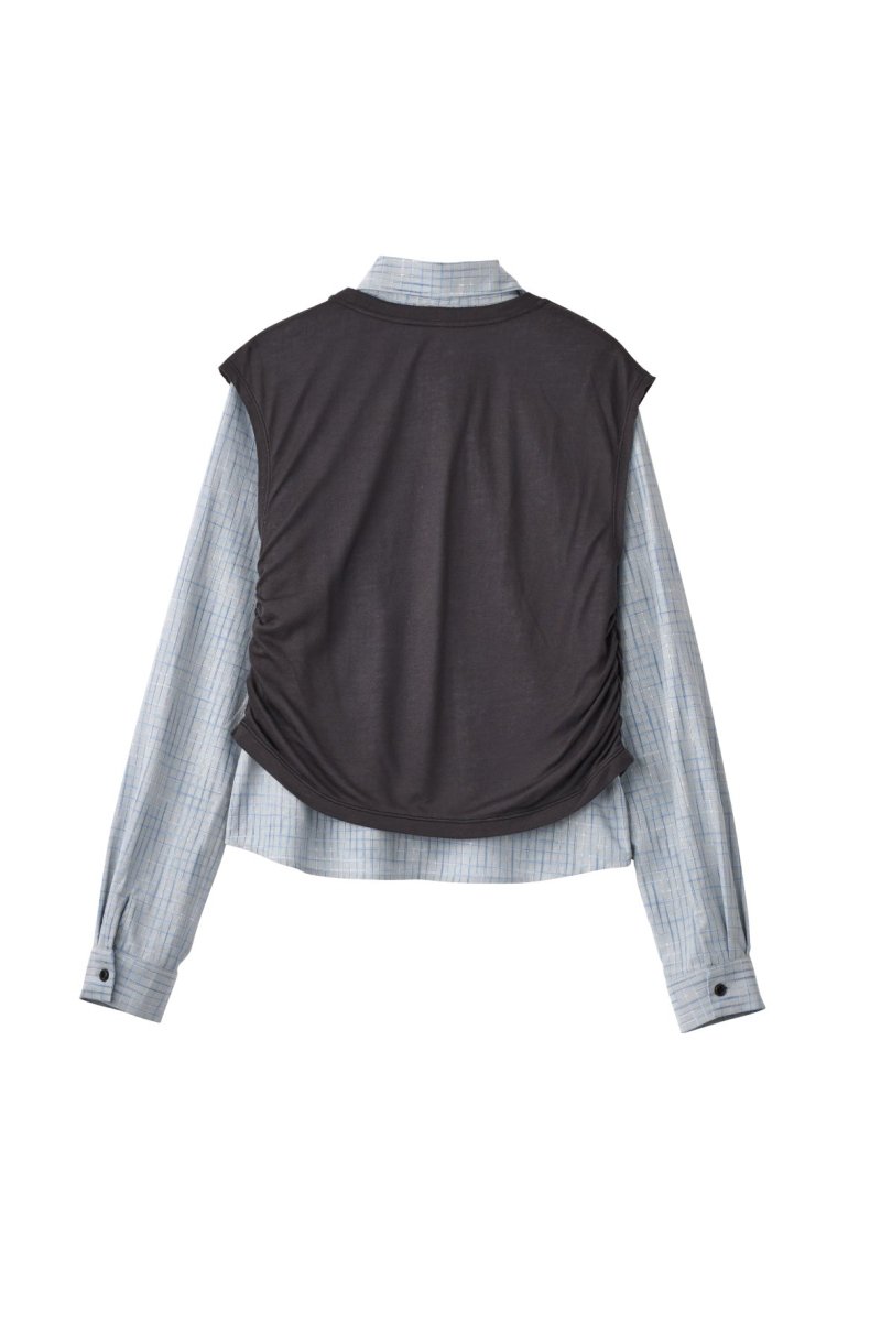 2 - piece layered compact shirt/bluecharcoal - KNUTH MARF