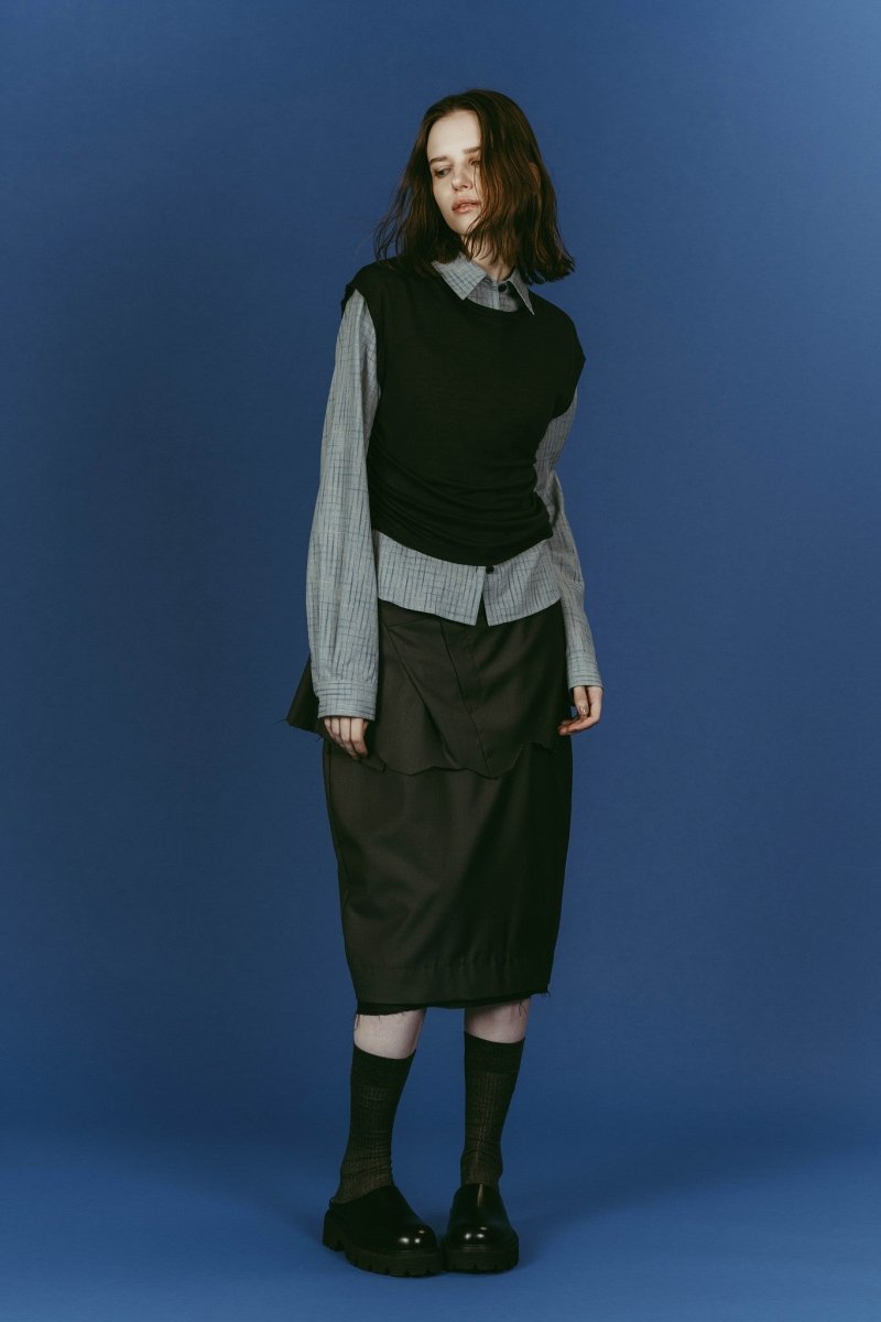 2 - piece layered compact shirt/bluecharcoal - KNUTH MARF