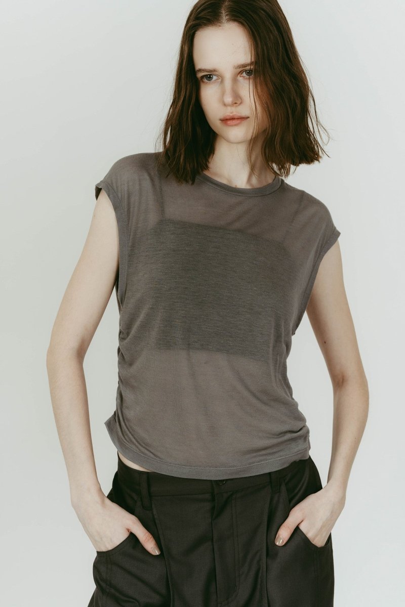 2 - piece layered compact shirt/navygray - KNUTH MARF