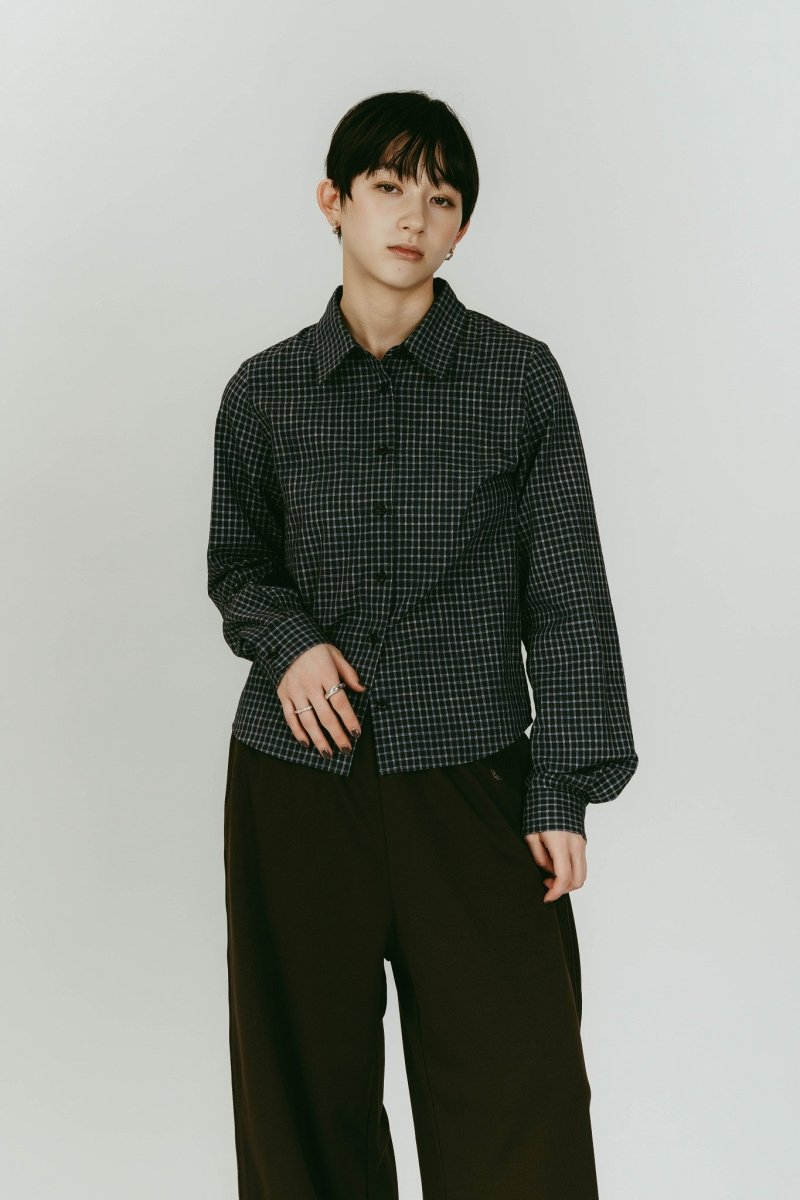 2 - piece layered compact shirt/navygray - KNUTH MARF