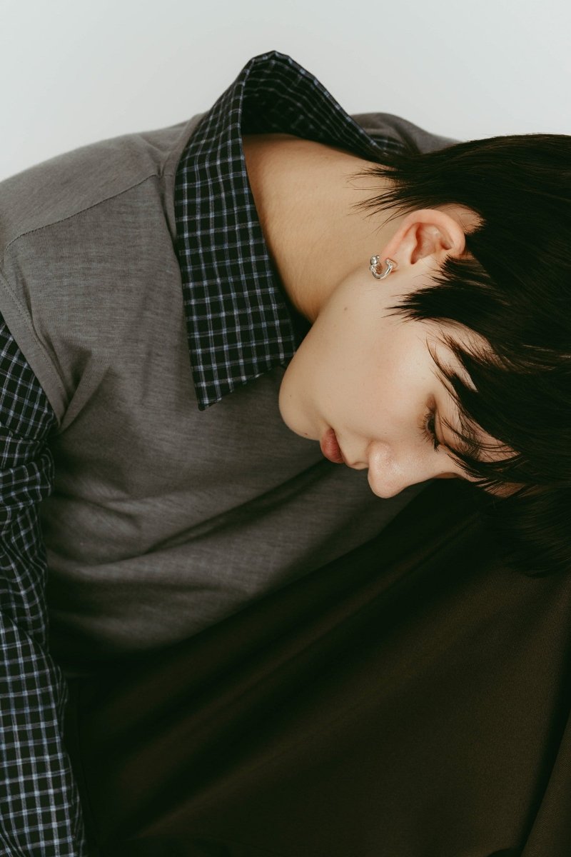 2 - piece layered compact shirt/navygray - KNUTH MARF