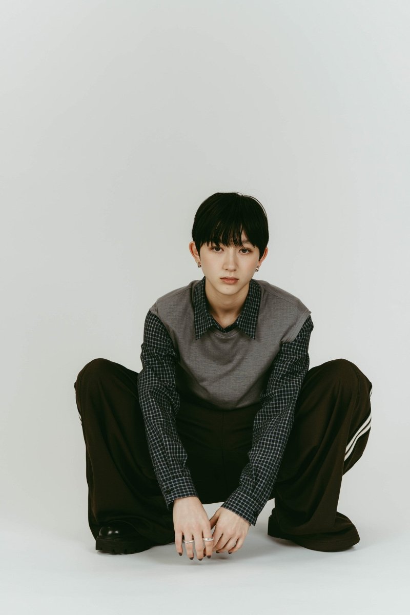 2 - piece layered compact shirt/navygray - KNUTH MARF