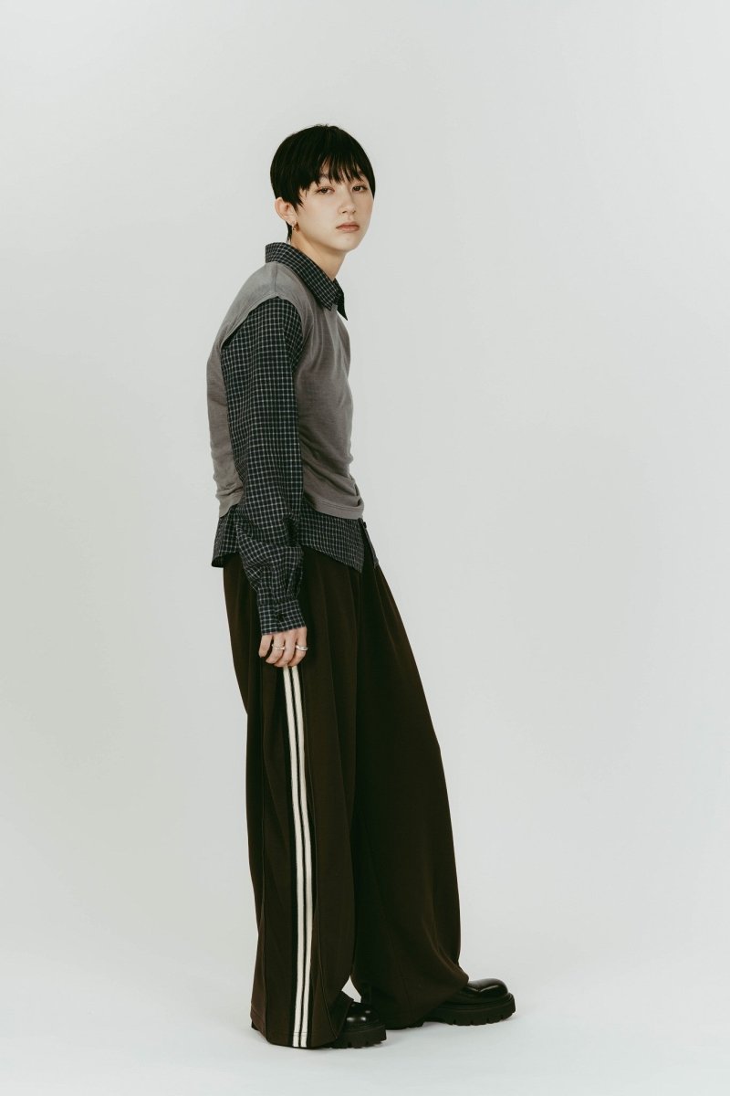 2 - piece layered compact shirt/navygray - KNUTH MARF