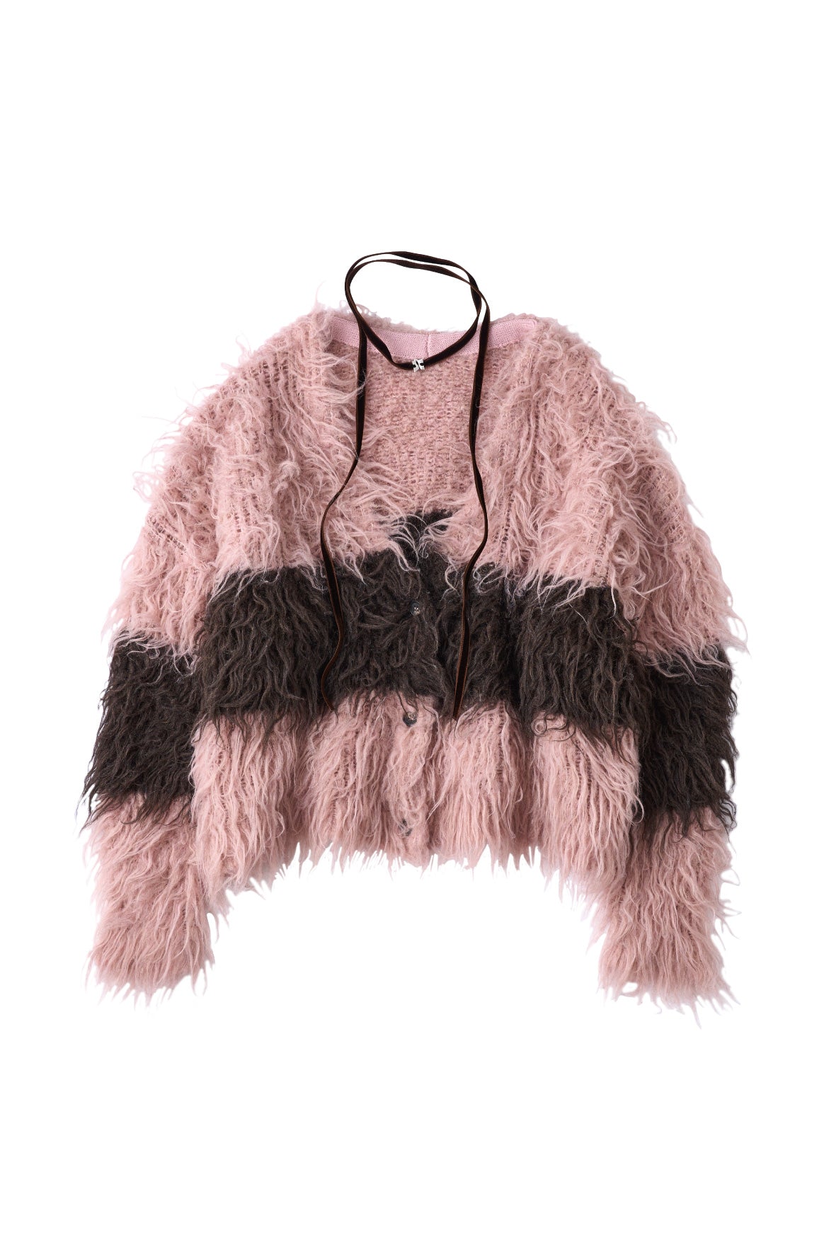 shaggy cardigan/gray,pink