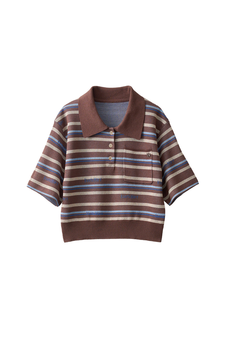 logo stripe polo knit/2color