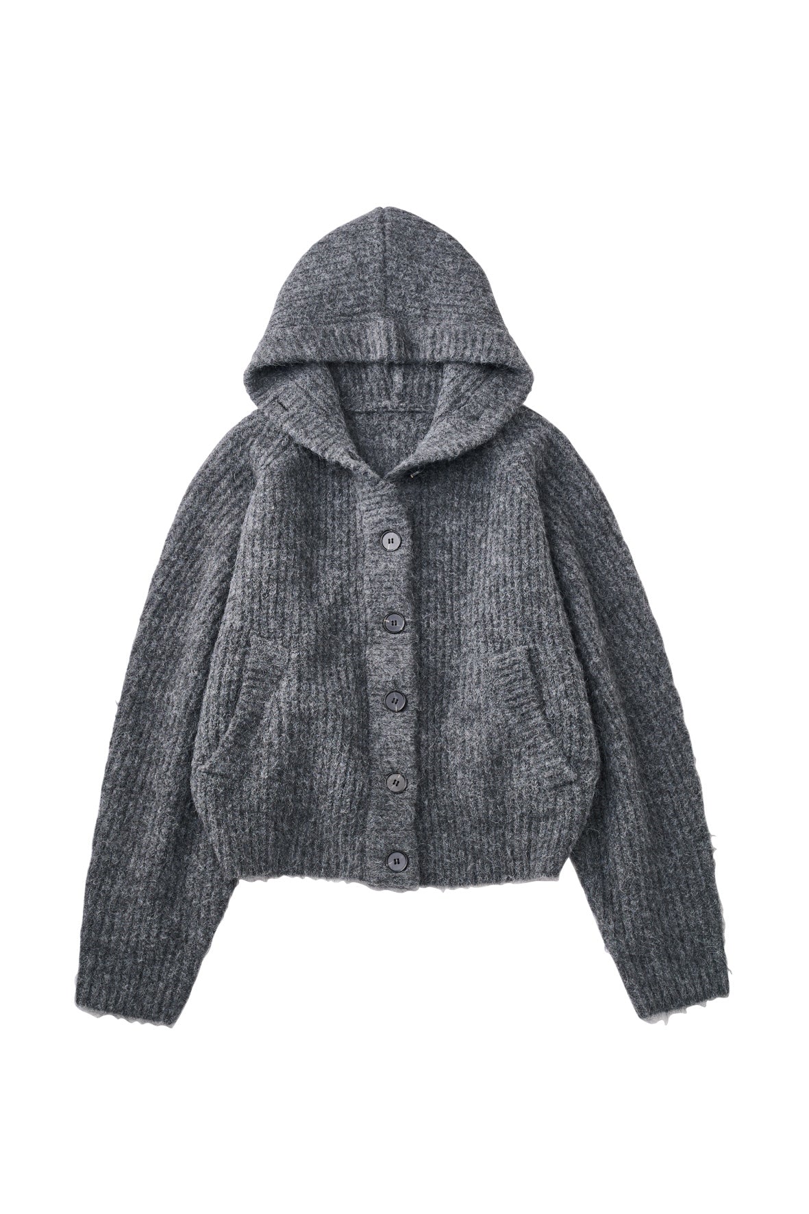 hooded cardigan knit/gray