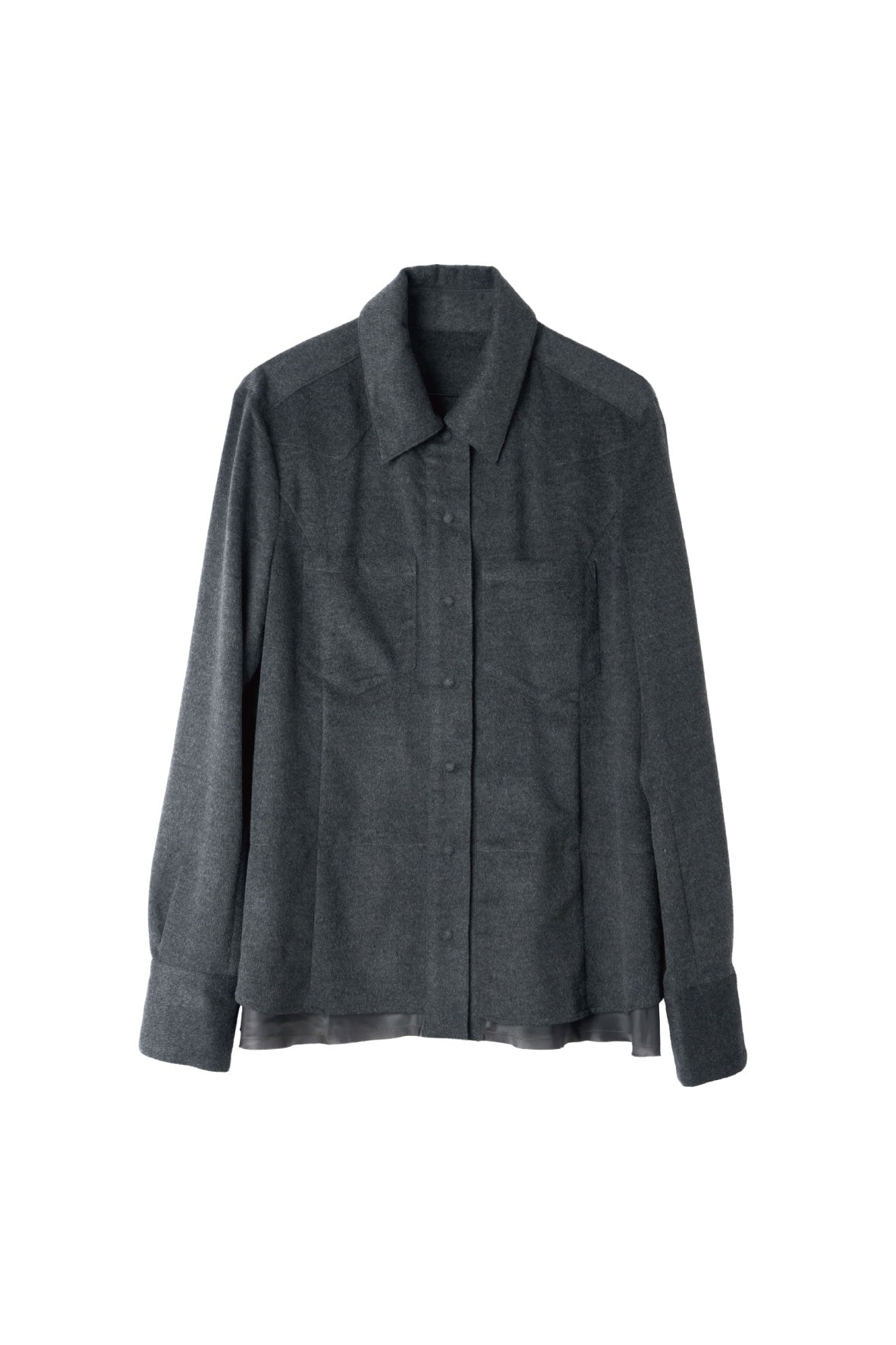 raw edge shirt/charcoal