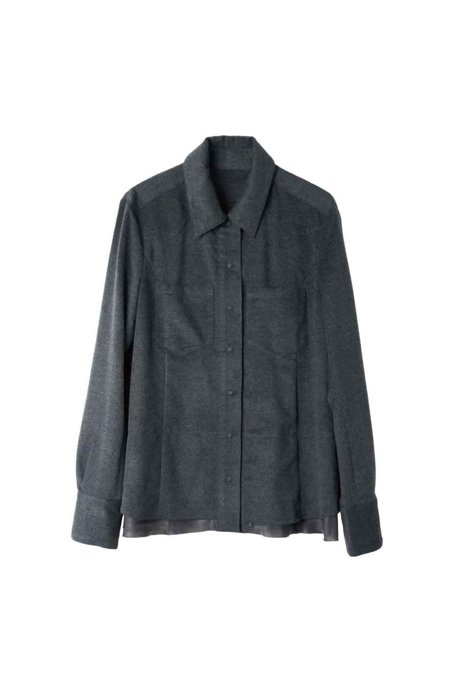 raw edge shirt/charcoal