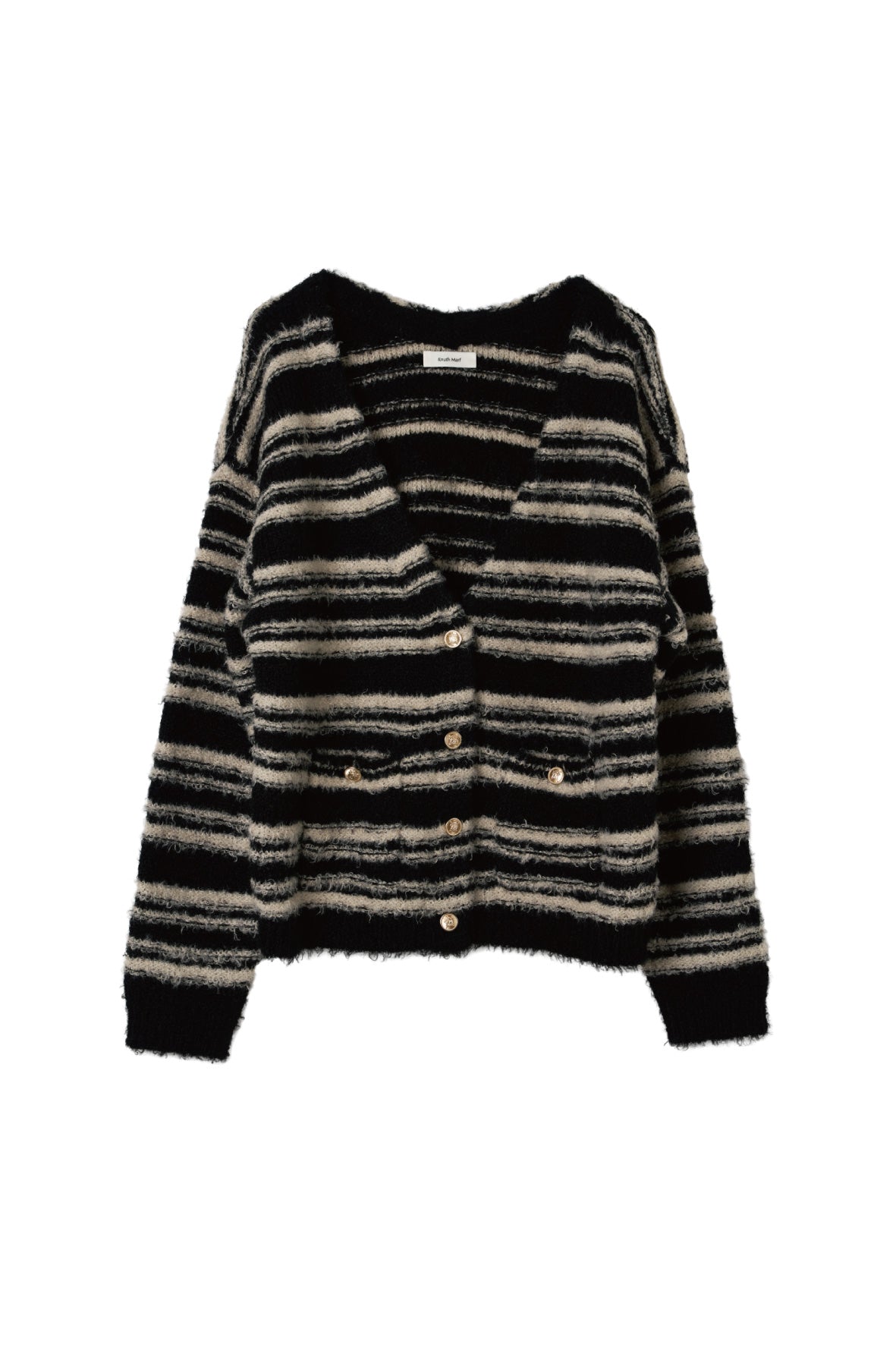 gold button trad cardigan/black