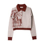 jacquard polo knit/red
