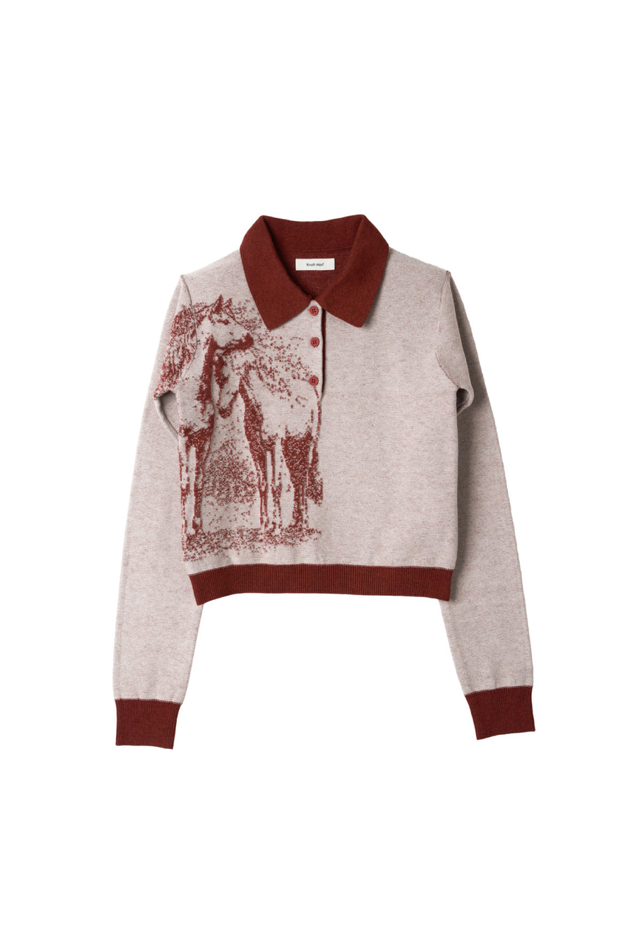 jacquard polo knit/red