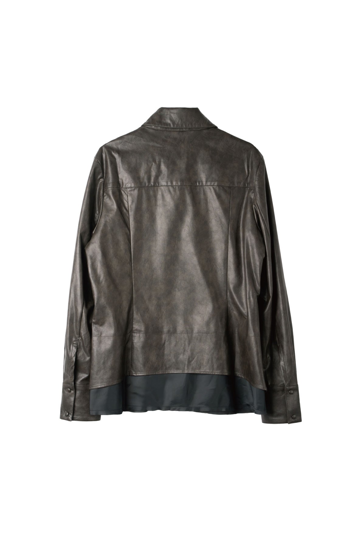 raw edge shirt/leather