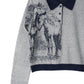 jacquard polo knit/navy