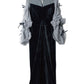 draped tulle dress/bluegray