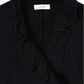 drop shoulder frill knit/black