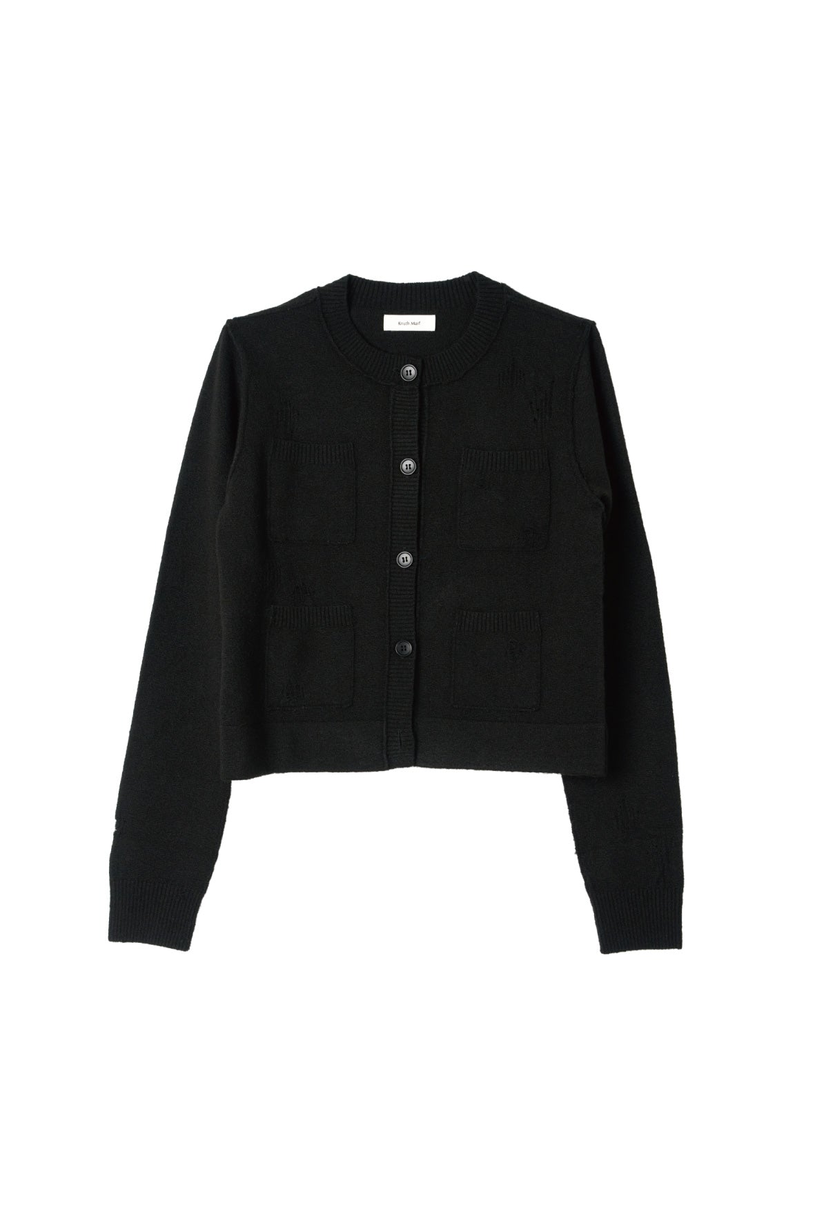 damaged pocket knit/black