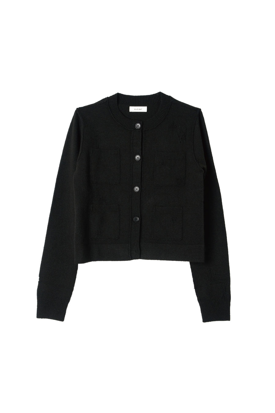 damaged pocket knit/black