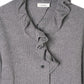 drop shoulder frill knit/gray